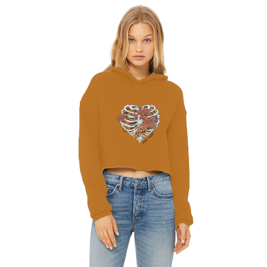 RIB CAGE Ladies Cropped Raw Edge Hoodie - DirectlyPersonalised