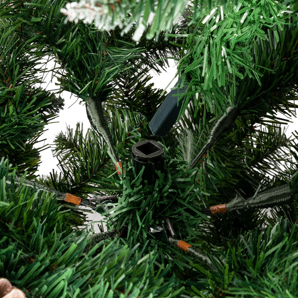 Christmas Tree 7FT 1350 Branch Flocking Spray White Tree Plus Pine Cone - DirectlyPersonalised