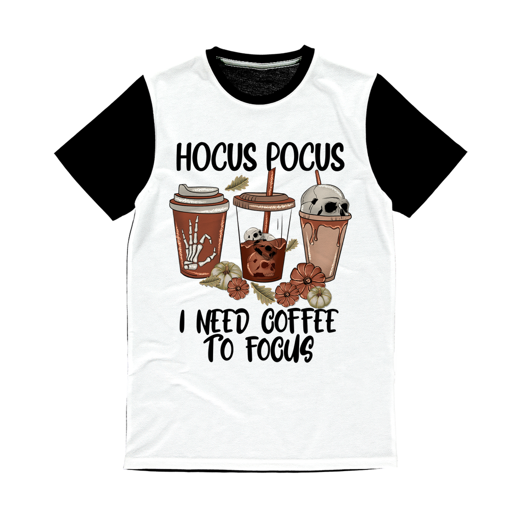 HOCUS POCUS -COFFEE DESIGN Classic Sublimation Panel T-Shirt - DirectlyPersonalised