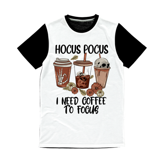 HOCUS POCUS -COFFEE DESIGN Classic Sublimation Panel T-Shirt - DirectlyPersonalised