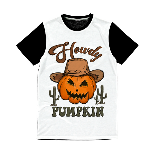 HOWDY PUMPKIN Classic Sublimation Panel T-Shirt - DirectlyPersonalised