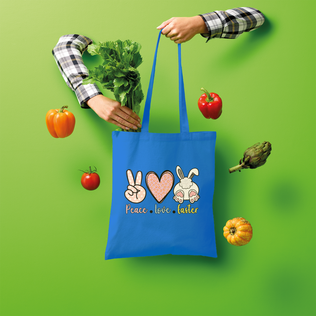 PEACE LOVE EASTER Shopper Tote Bag - DirectlyPersonalised