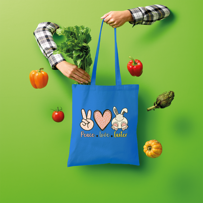 PEACE LOVE EASTER Shopper Tote Bag - DirectlyPersonalised