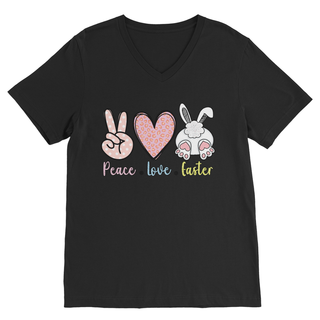 PEACE LOVE EASTER Classic V-Neck T-Shirt - DirectlyPersonalised