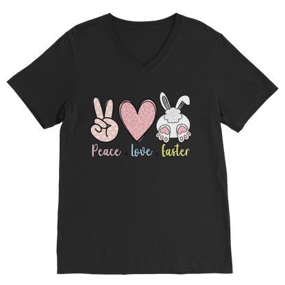 PEACE LOVE EASTER Classic V-Neck T-Shirt - DirectlyPersonalised