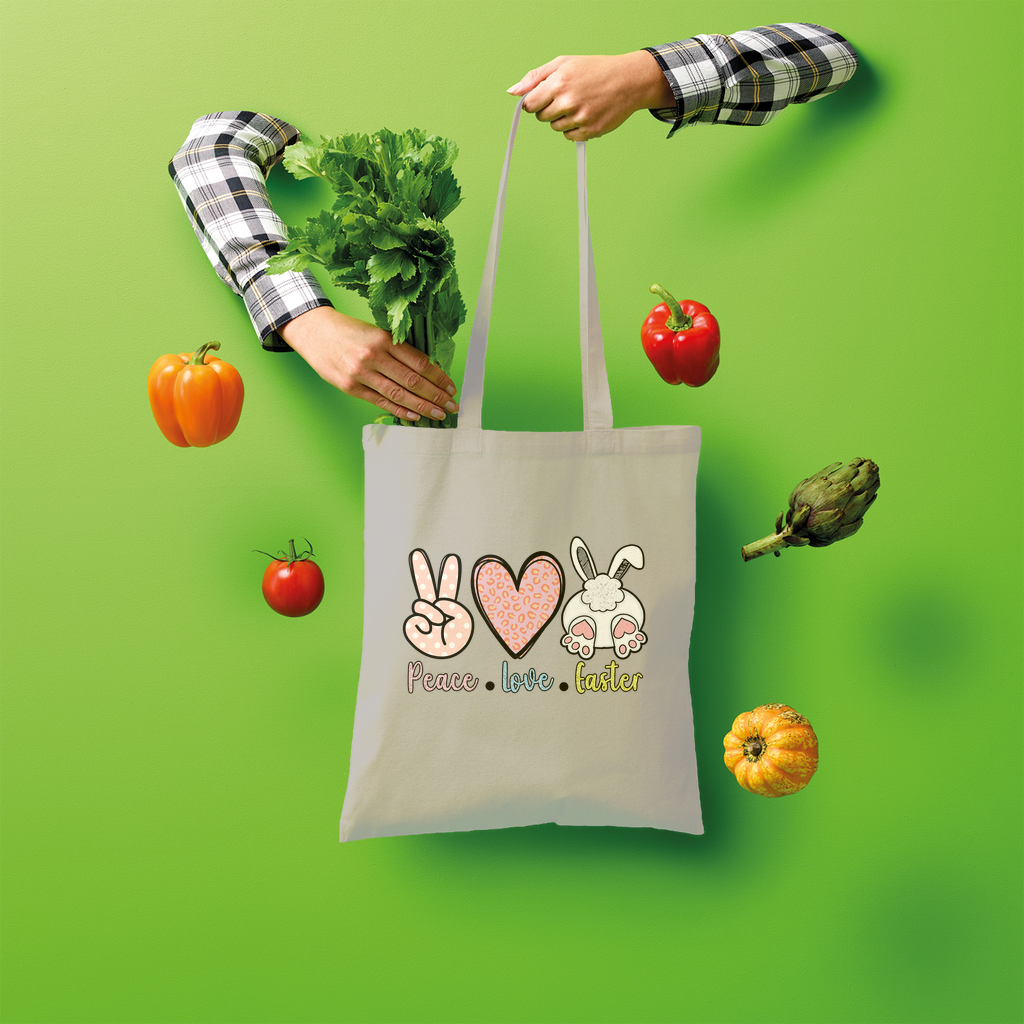 PEACE LOVE EASTER Shopper Tote Bag - DirectlyPersonalised