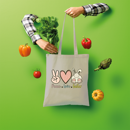 PEACE LOVE EASTER Shopper Tote Bag - DirectlyPersonalised