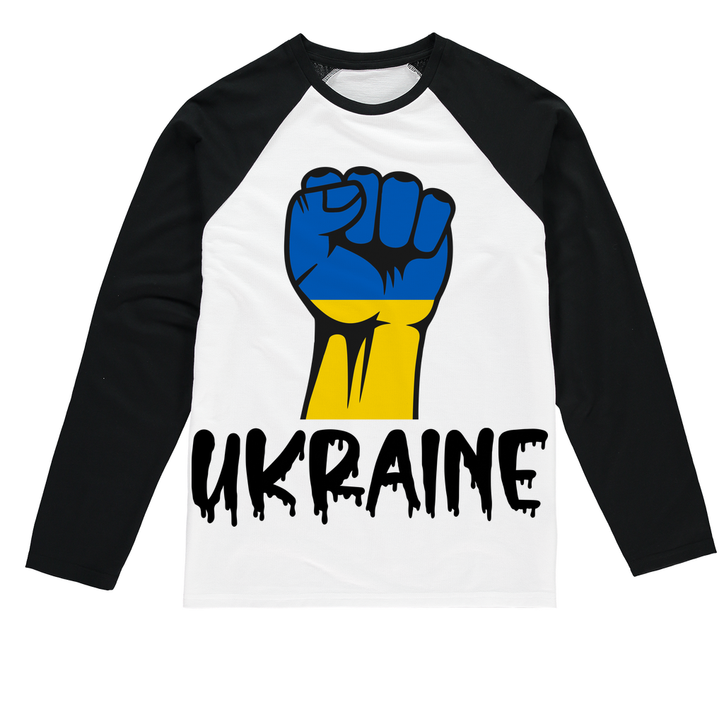 STAND FOR UKRAINE Sublimation Baseball Long Sleeve T-Shirt - DirectlyPersonalised