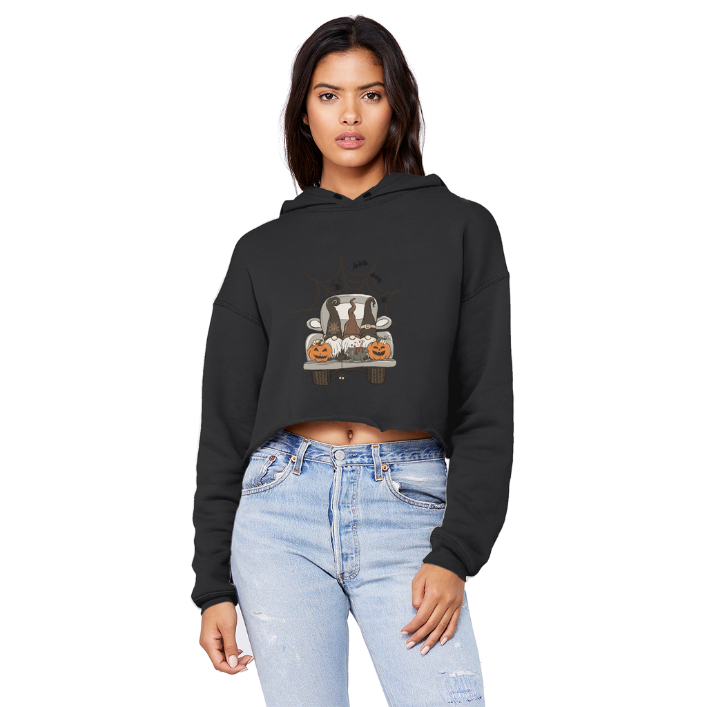 LETS GET SPOOKY Unisex Cropped Raw Edge Boyfriend Hoodie - DirectlyPersonalised