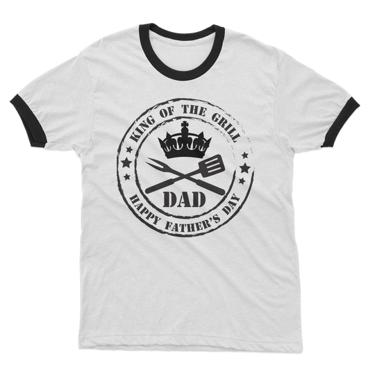 King of the Grill Adult Ringer T-Shirt - DirectlyPersonalised