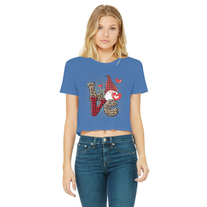 Ladies Valentine Design Classic Women's Cropped Raw Edge T-Shirt - DirectlyPersonalised