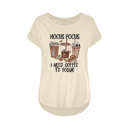 HOCUS POCUS -COFFEE DESIGN Women's Long Slub T-Shirt XS-5XL - DirectlyPersonalised