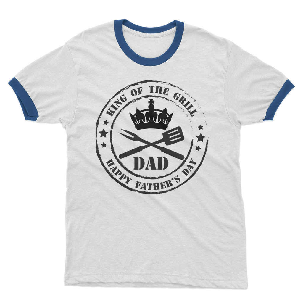 King of the Grill Adult Ringer T-Shirt - DirectlyPersonalised