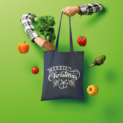 Merry Christmas White Shopper Tote Bag