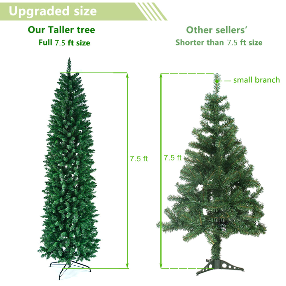 7.5ft Pointed PVC Pen Style Shaped Christmas Tree - DirectlyPersonalised