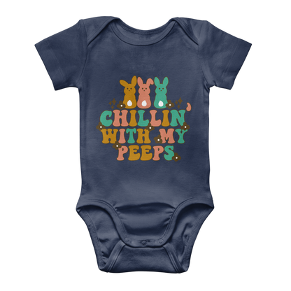 Chillin with my peeps Classic Baby Onesie Bodysuit - DirectlyPersonalised