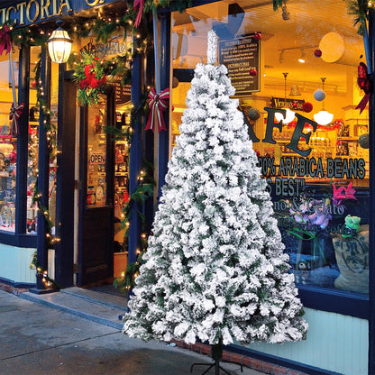 7ft PVC Flocking Christmas Tree 1300 Branches Spread Out Natural Tree - DirectlyPersonalised
