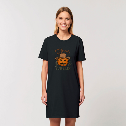 HOWDY PUMPKIN Organic T-Shirt Dress - DirectlyPersonalised