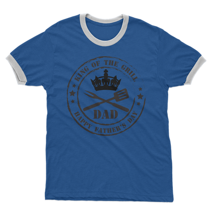King of the Grill Adult Ringer T-Shirt - DirectlyPersonalised