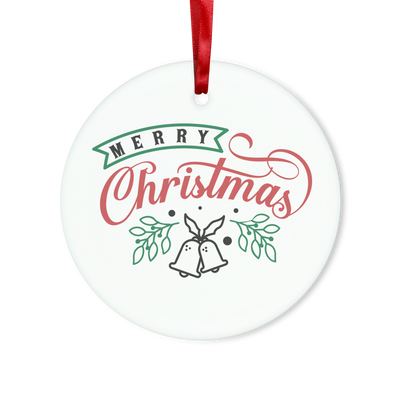 Merry Christmas Glass Hanging Ornament