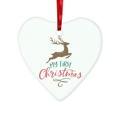 My First Christmas Colour Glass Hanging Ornament