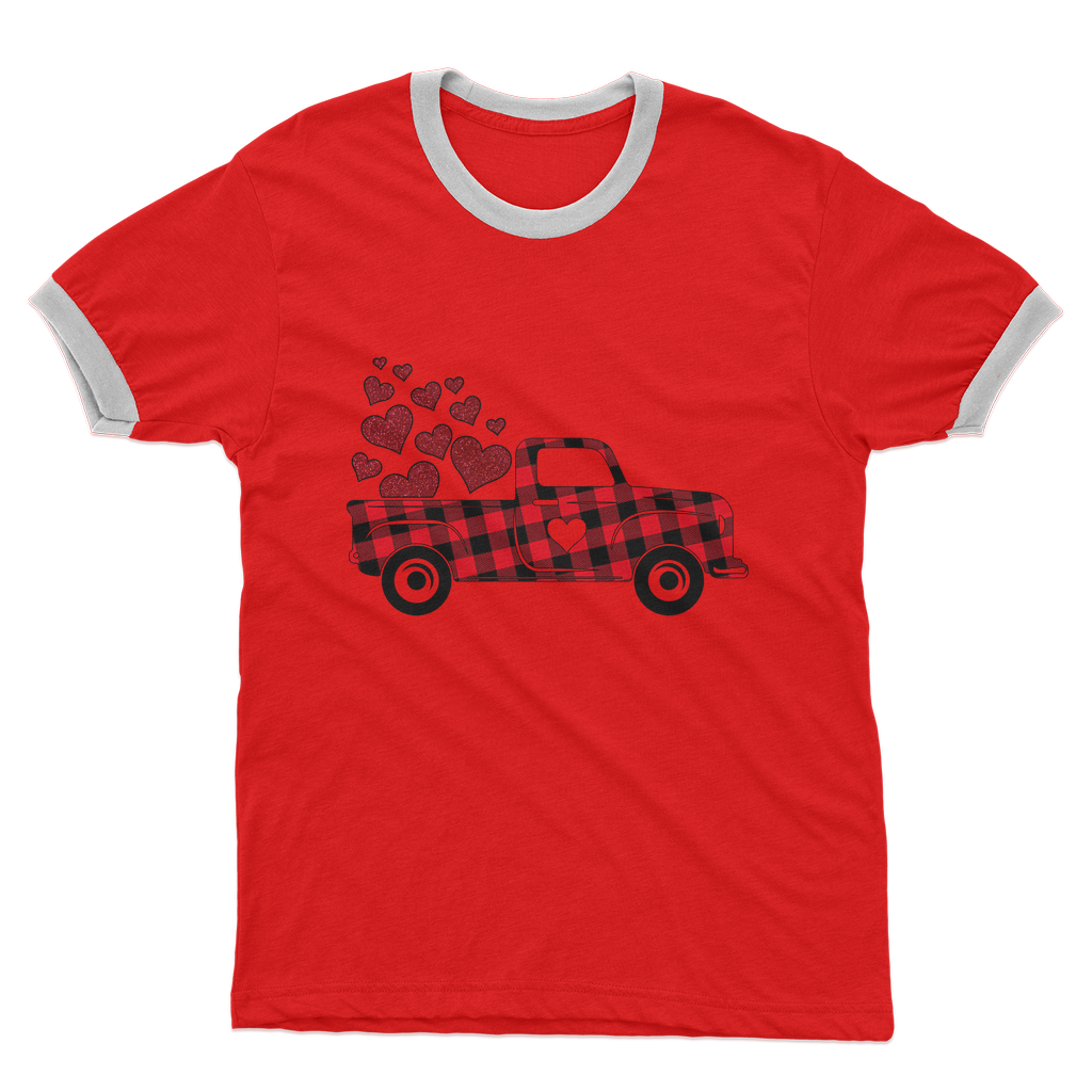 Love Truck Adult Ringer T-Shirt - DirectlyPersonalised