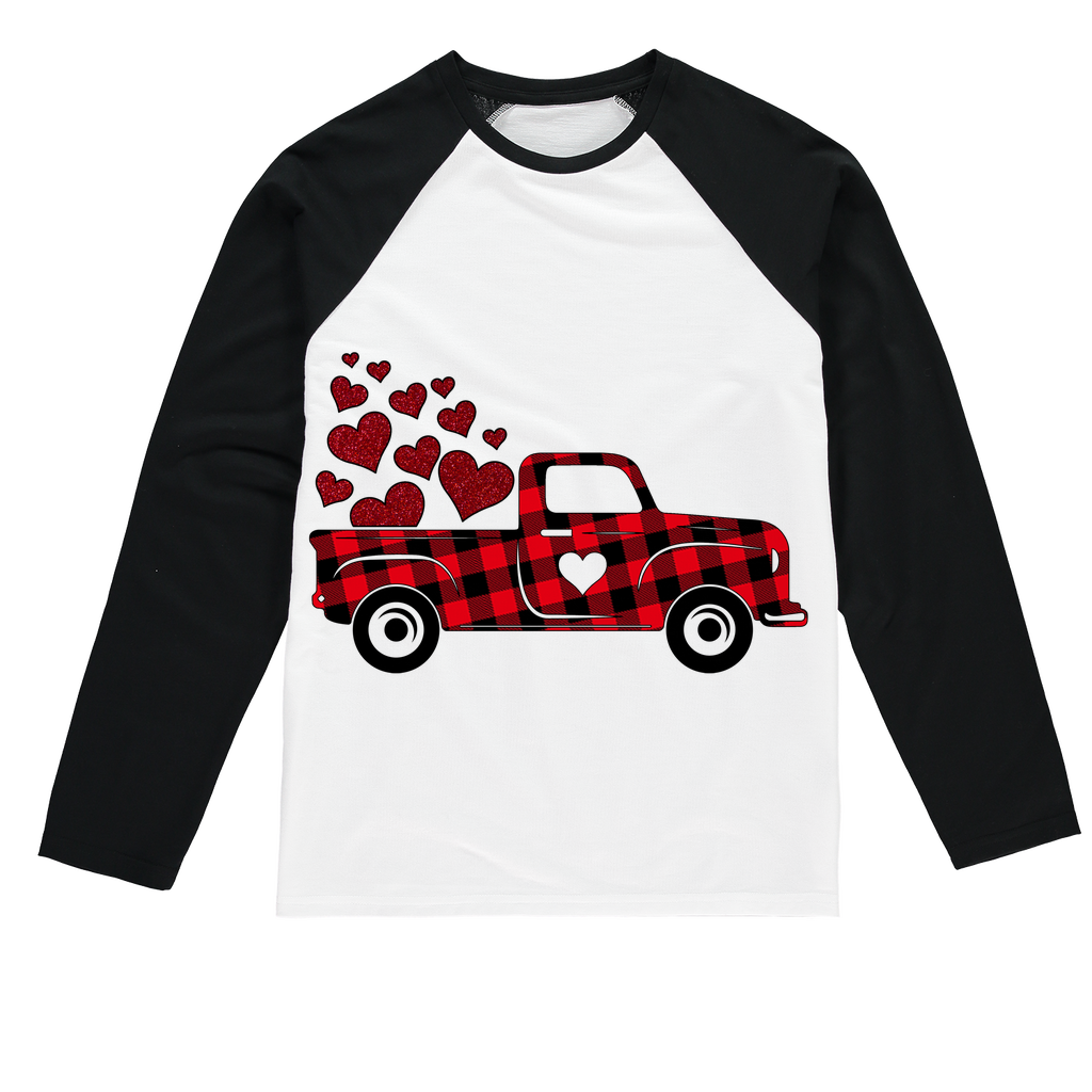 Love Truck Sublimation Baseball Long Sleeve T-Shirt - DirectlyPersonalised
