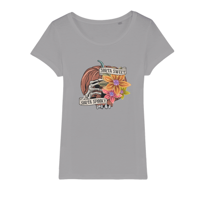 SORTA SWEET - SORTA SPOOKY Organic Jersey Womens T-Shirt - DirectlyPersonalised
