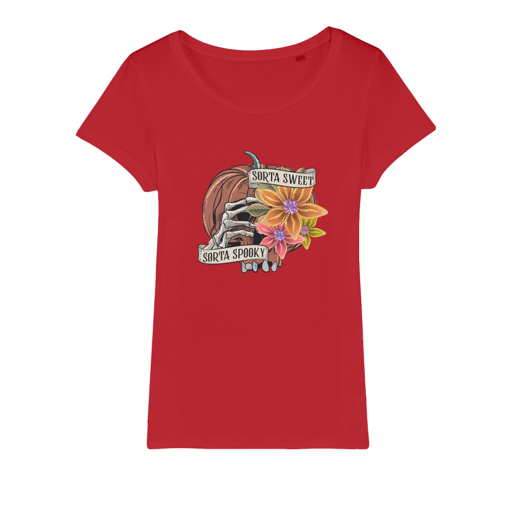 SORTA SWEET - SORTA SPOOKY Organic Jersey Womens T-Shirt - DirectlyPersonalised