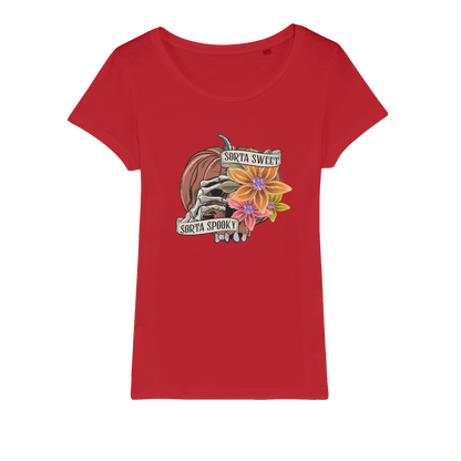 SORTA SWEET - SORTA SPOOKY Organic Jersey Womens T-Shirt - DirectlyPersonalised