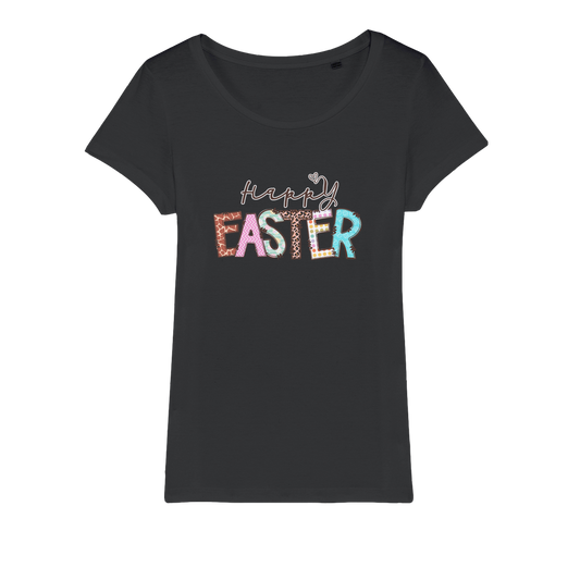 Happy Easter Organic Jersey Womens T-Shirt - DirectlyPersonalised