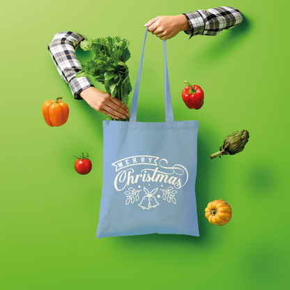 Merry Christmas White Shopper Tote Bag