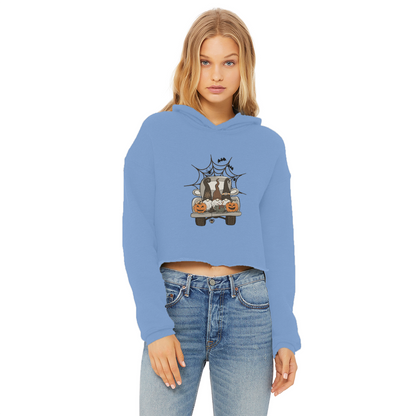 LETS GET SPOOKY Ladies Cropped Raw Edge Hoodie - DirectlyPersonalised