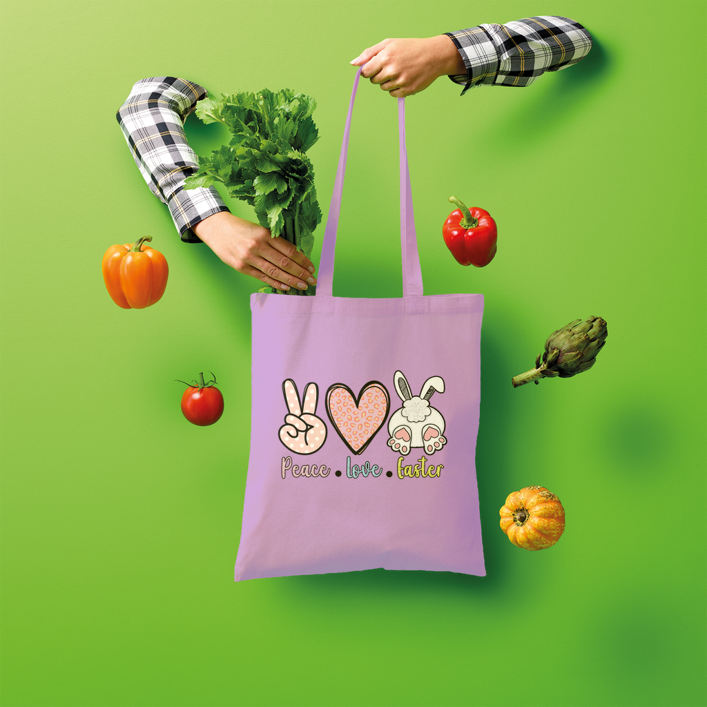 PEACE LOVE EASTER Shopper Tote Bag - DirectlyPersonalised