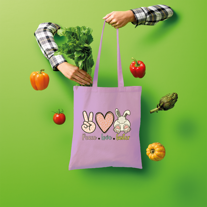 PEACE LOVE EASTER Shopper Tote Bag - DirectlyPersonalised