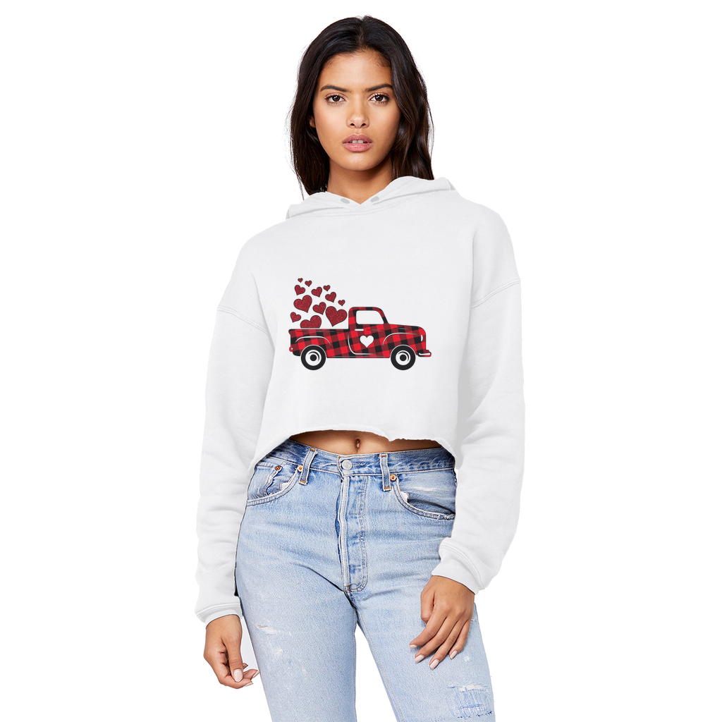 Love Truck Unisex Cropped Raw Edge Boyfriend Hoodie - DirectlyPersonalised