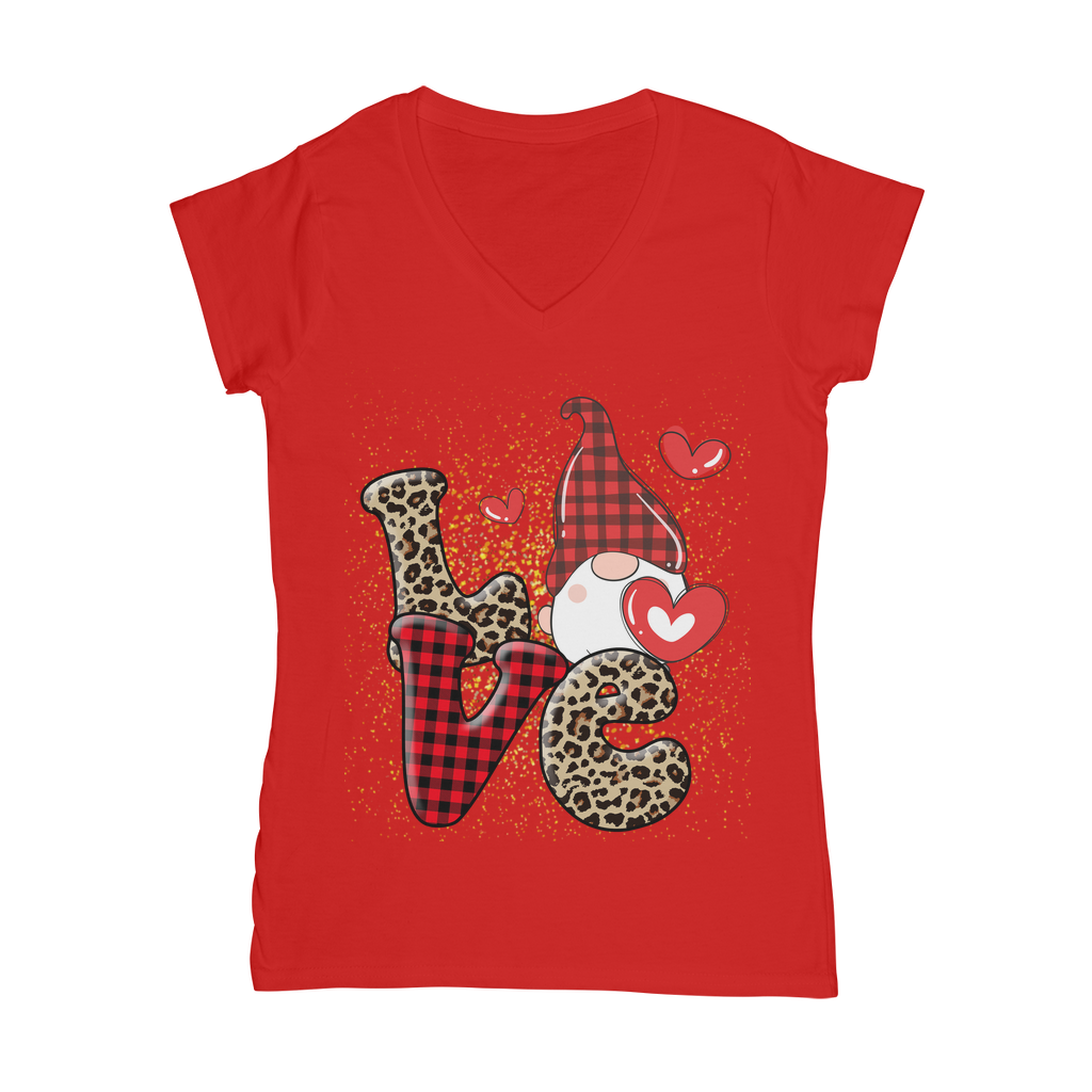 Ladies Valentine Design Classic Women's V-Neck T-Shirt - DirectlyPersonalised