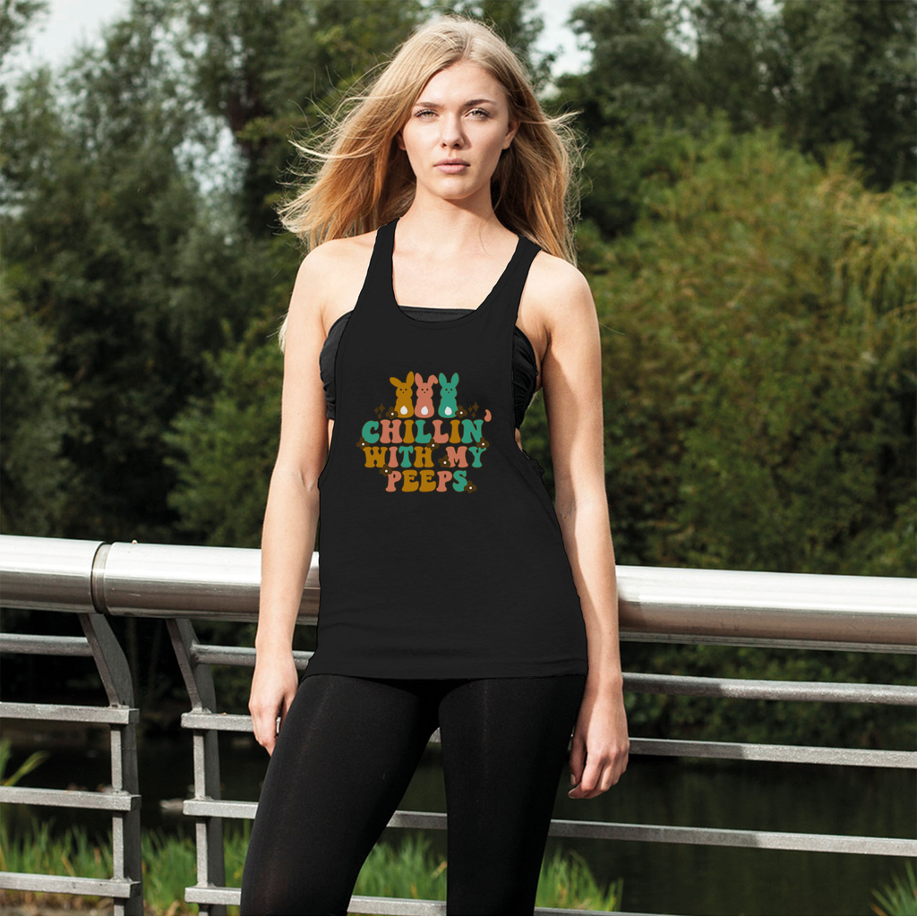 Chillin with my peeps Women's Loose Racerback Tank Top - DirectlyPersonalised