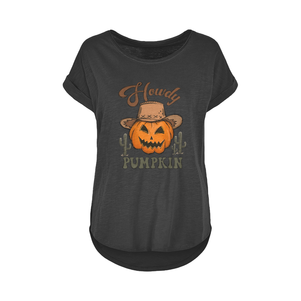 HOWDY PUMPKIN Women's Long Slub T-Shirt XS-5XL - DirectlyPersonalised