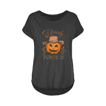 HOWDY PUMPKIN Women's Long Slub T-Shirt XS-5XL - DirectlyPersonalised