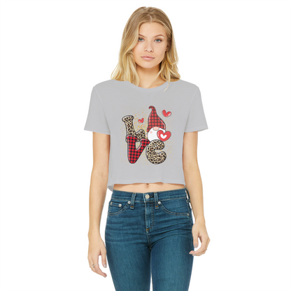 Ladies Valentine Design Classic Women's Cropped Raw Edge T-Shirt - DirectlyPersonalised