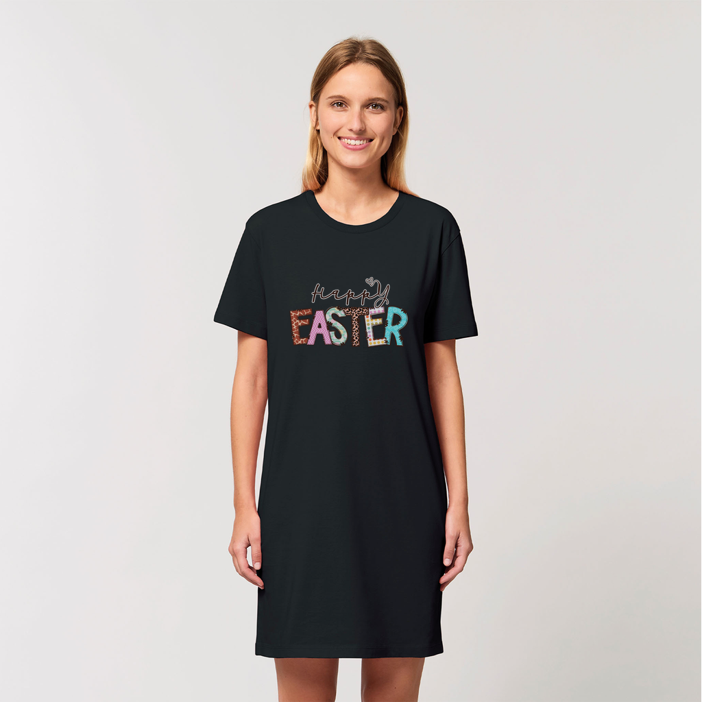Happy Easter Organic T-Shirt Dress - DirectlyPersonalised
