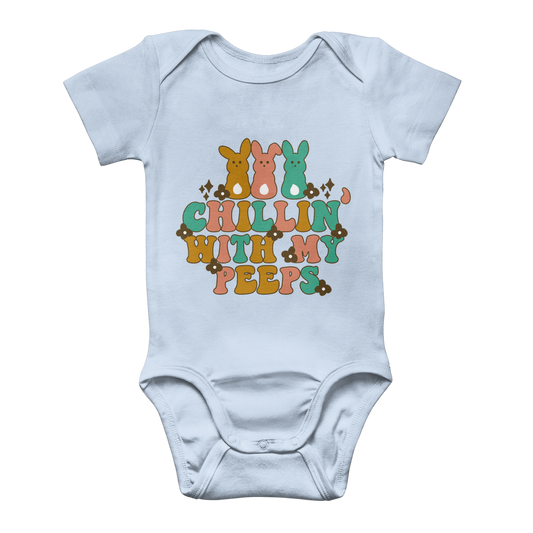 Chillin with my peeps Classic Baby Onesie Bodysuit - DirectlyPersonalised