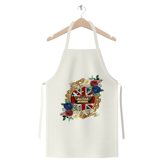 GOD SAVE THE KING Premium Jersey Apron - DirectlyPersonalised