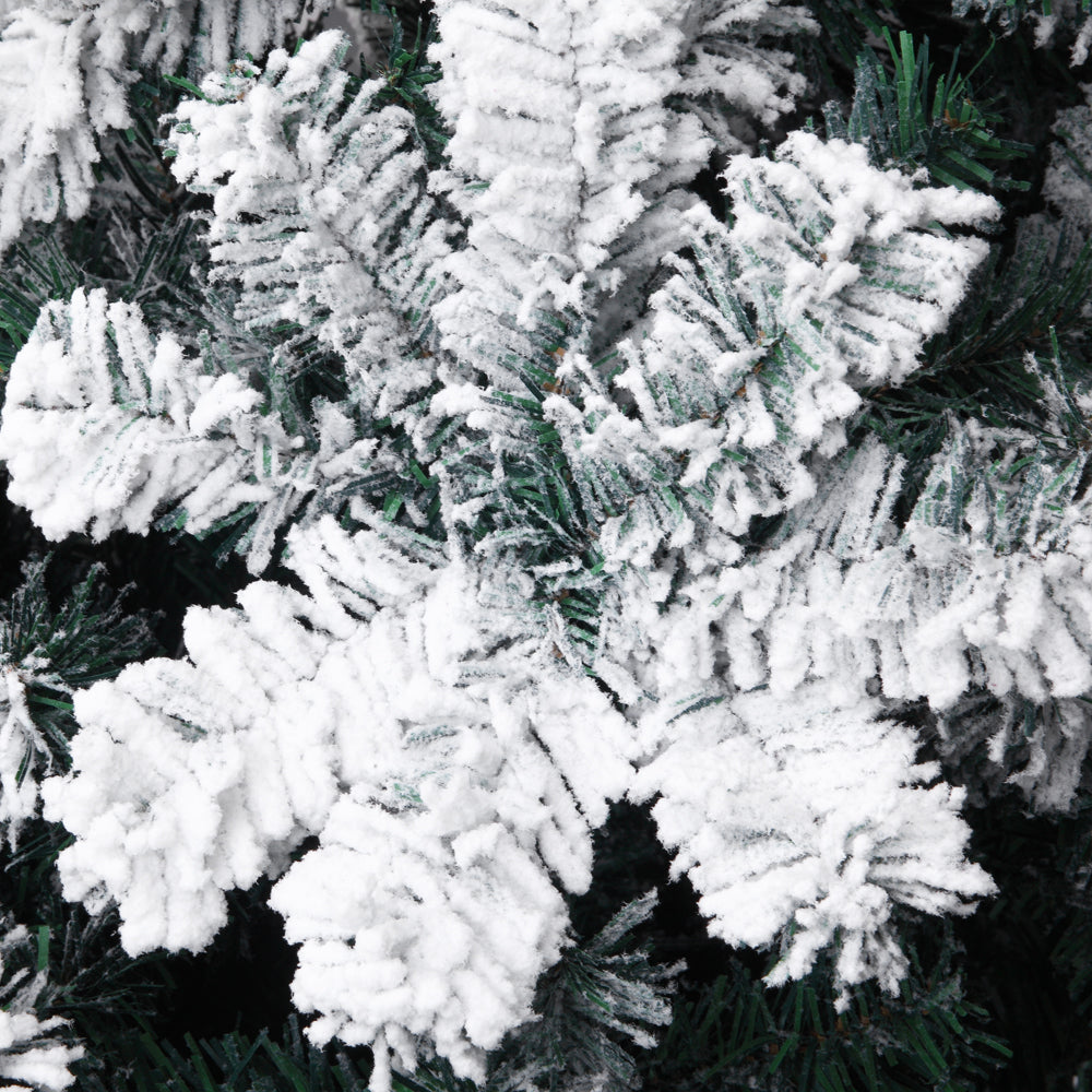 7ft PVC Flocking Christmas Tree 1300 Branches Spread Out Natural Tree - DirectlyPersonalised