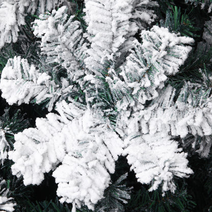 7ft PVC Flocking Christmas Tree 1300 Branches Spread Out Natural Tree - DirectlyPersonalised