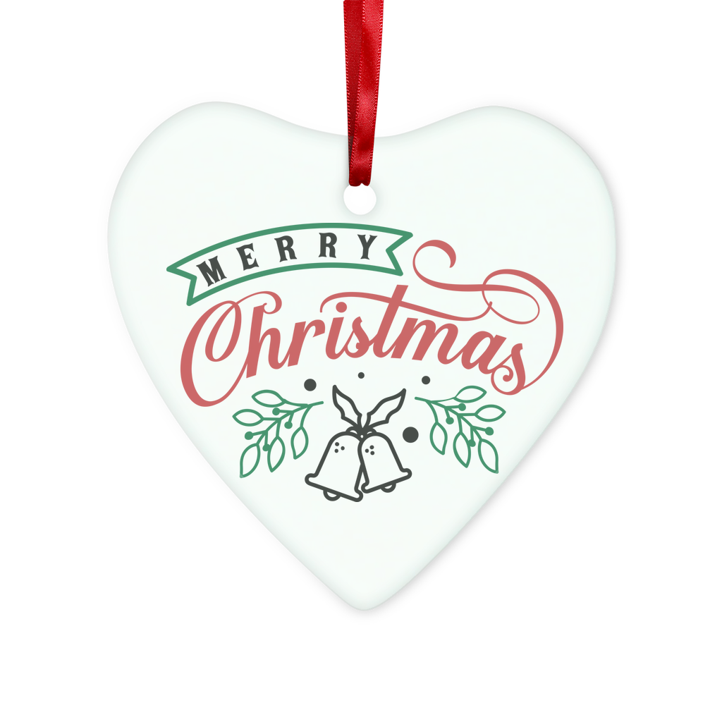 Merry Christmas Glass Hanging Ornament