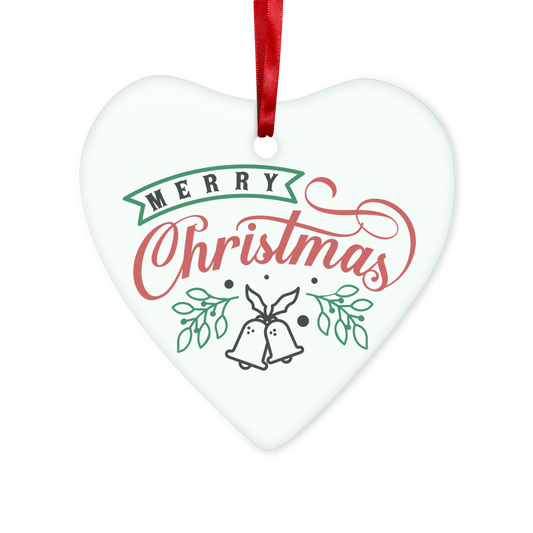 Merry Christmas Glass Hanging Ornament