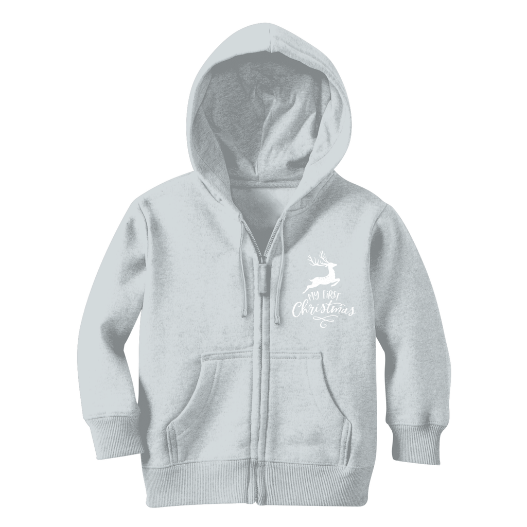 My First Christmas White Classic Kids Zip Hoodie - DirectlyPersonalised