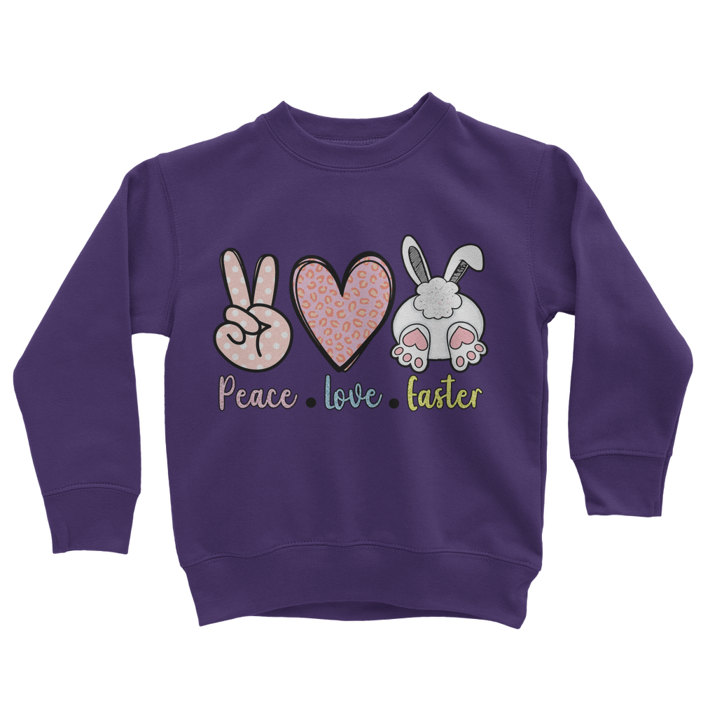 PEACE LOVE EASTER Classic Kids Sweatshirt - DirectlyPersonalised